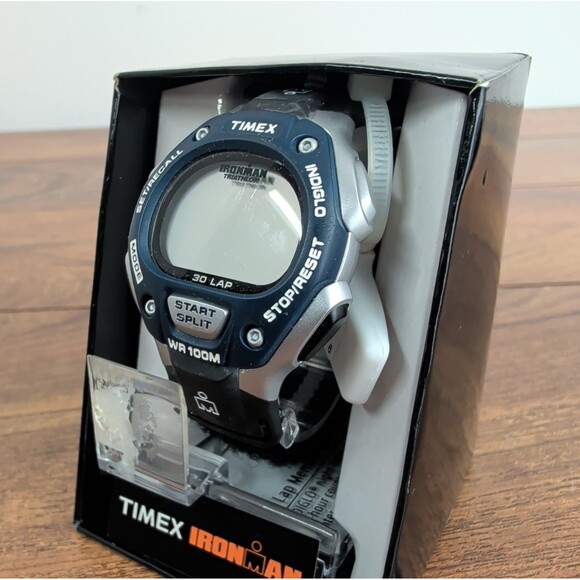 TIMEX IRONMAN TRIATHLON 30 LAP INDIGLO WATER RESISTANT 100M  Timex Ironman Triathlon Men 100M Indiglo Watch NEW W/Box Needs Battery